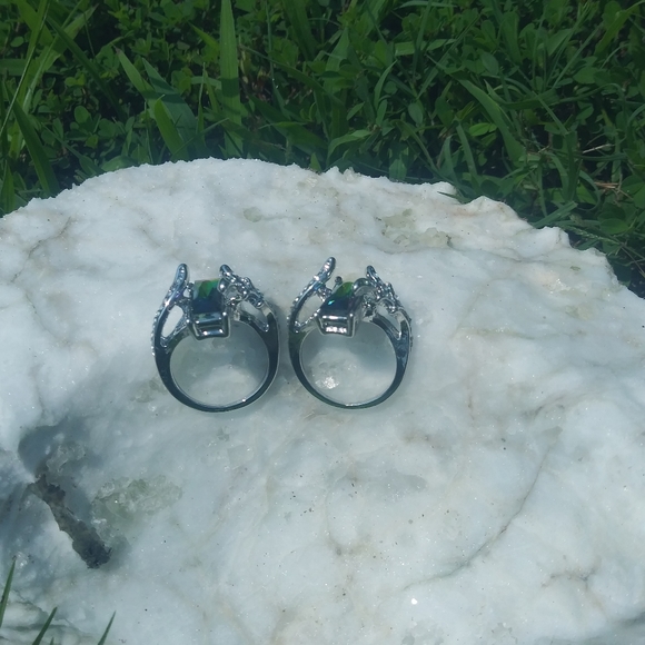 Rectangle shaped colorful stone ring. 7 &8 - Picture 8 of 8